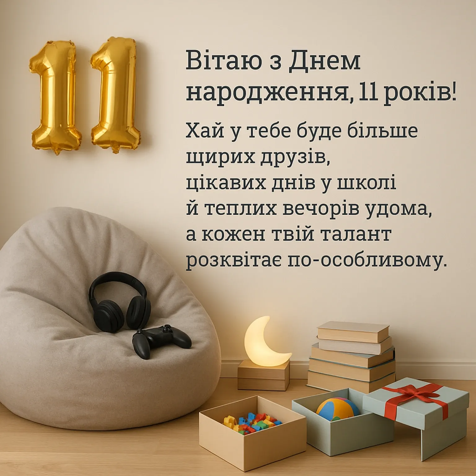 Привітання з днем народження 11 років