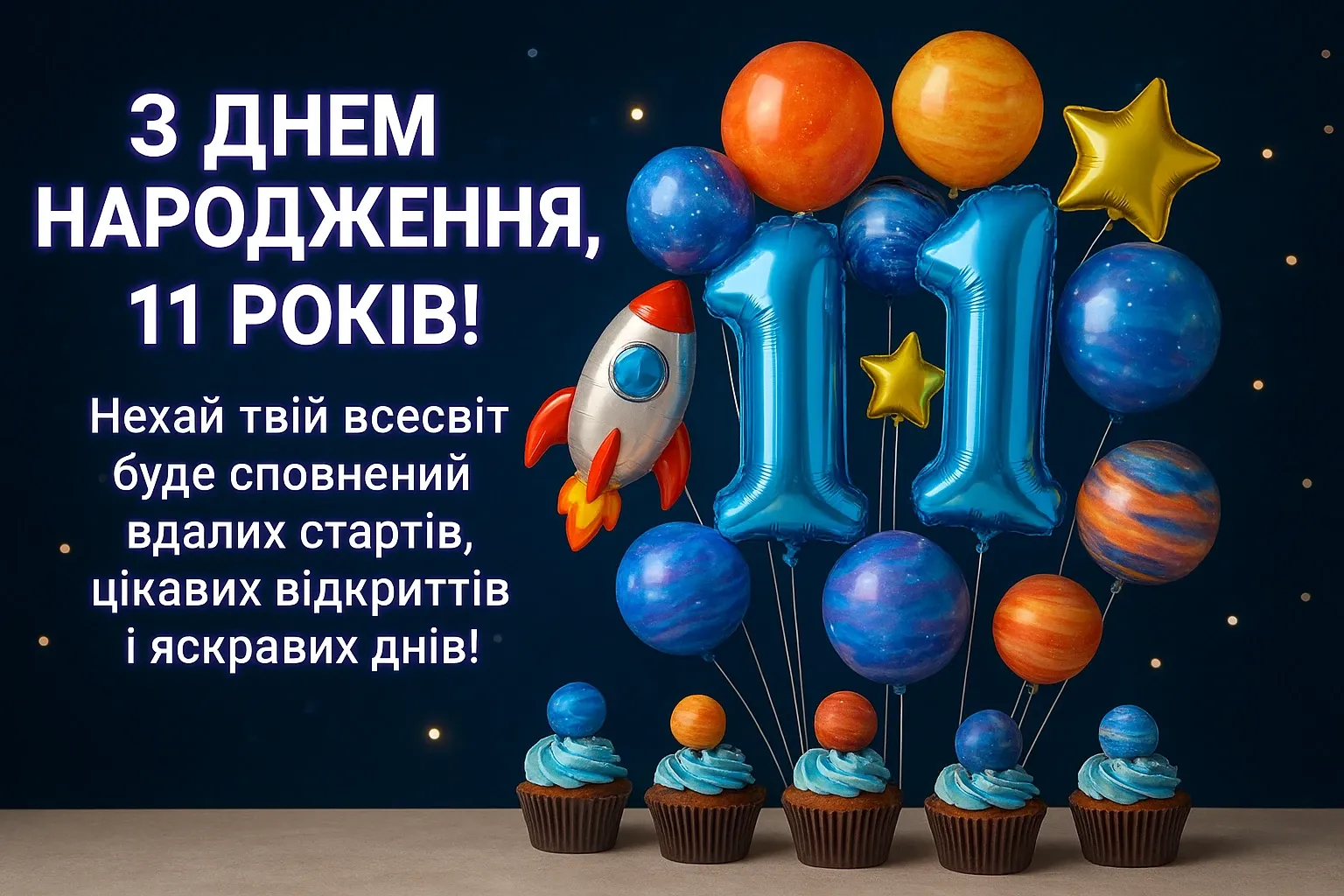 Привітання з днем народження 11 років
