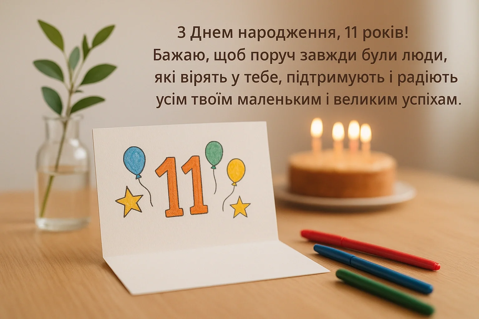 Привітання з днем народження 11 років