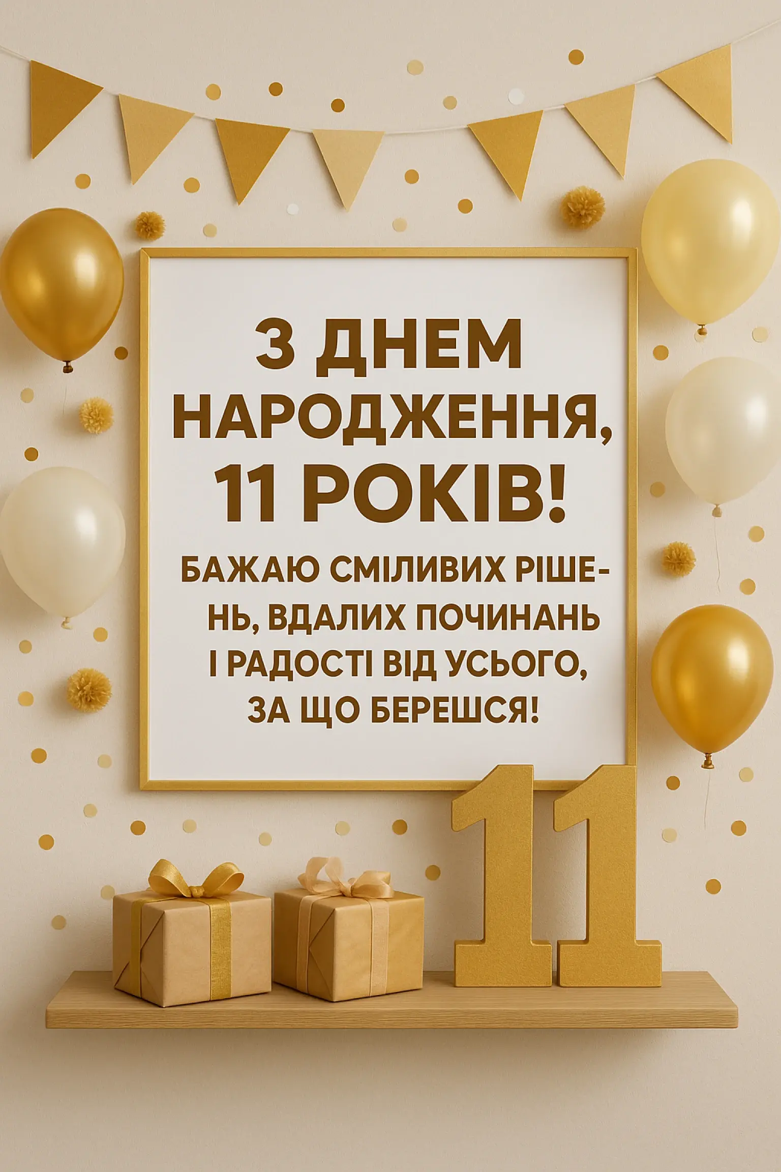 Привітання з днем народження 11 років