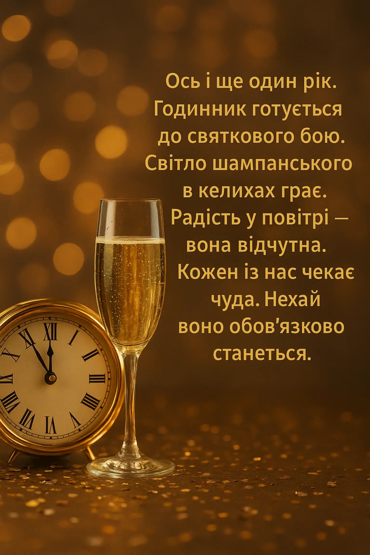 Привітання з прийдешнім новим роком 2026: добірка побажань для найдорожчих