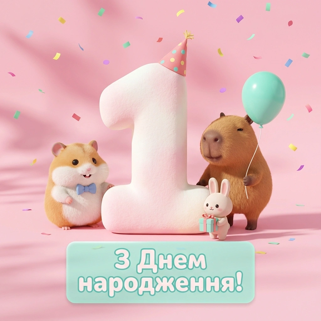 вітання з днем народження 1 рік