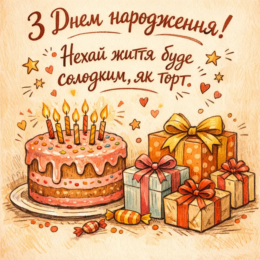Привітання з днем народження на 1 рік