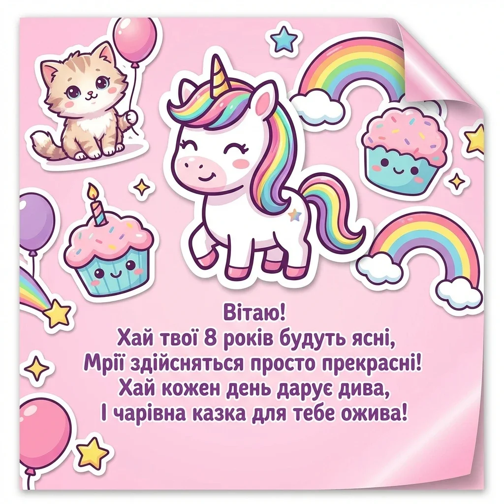 привітання з днем народження для дівчинки 8 років