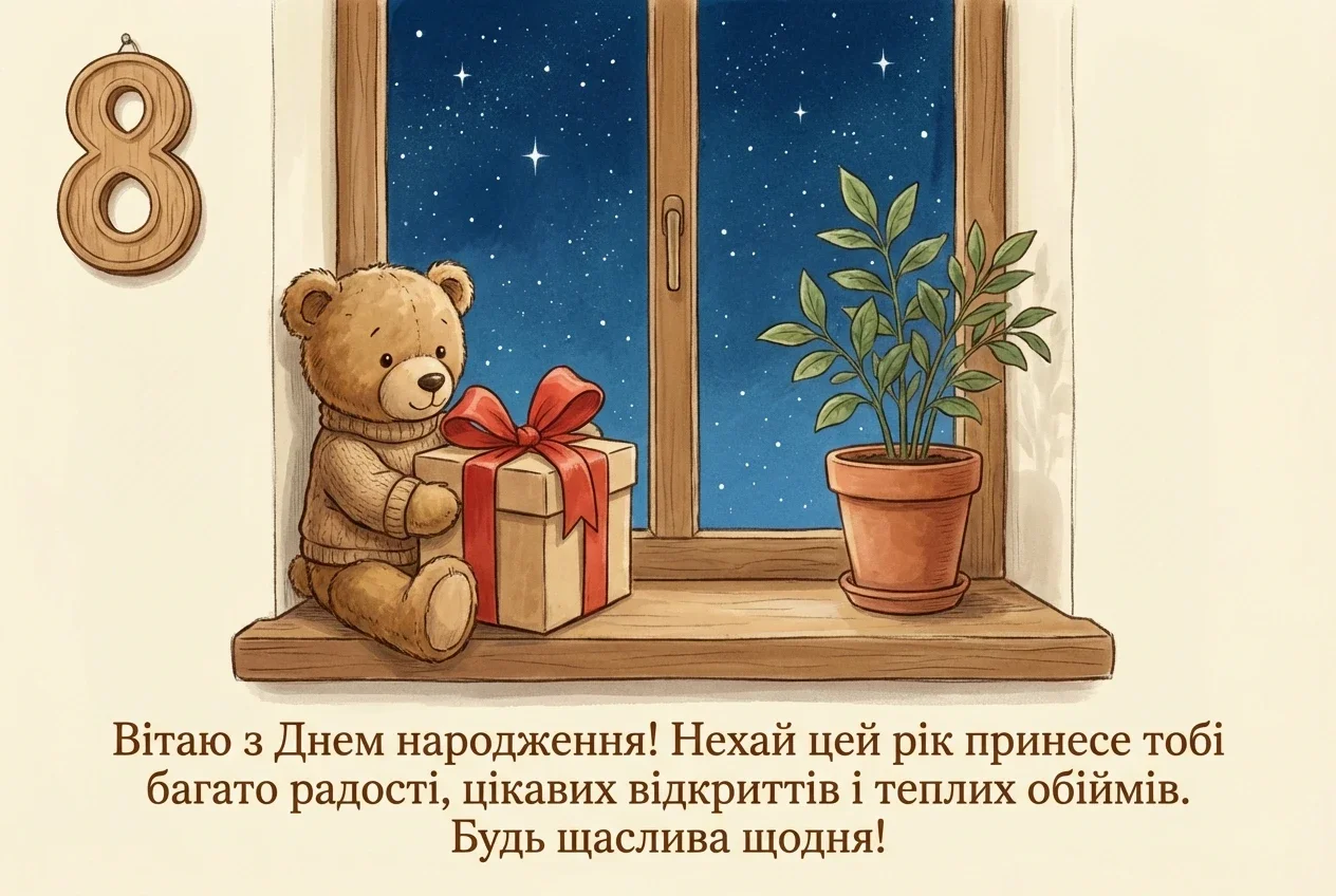 привітання з днем народження для дівчинки 8 років