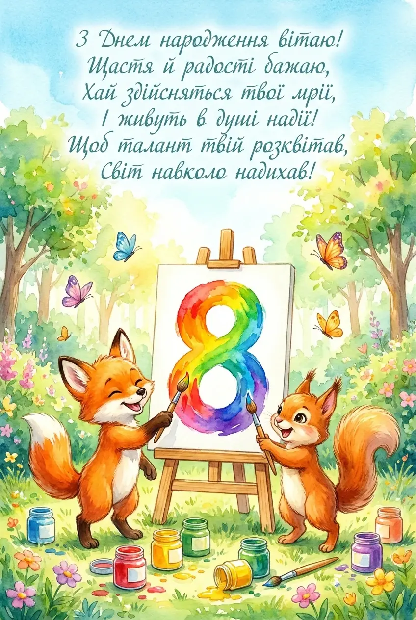 привітання з днем народження для дівчинки 8 років
