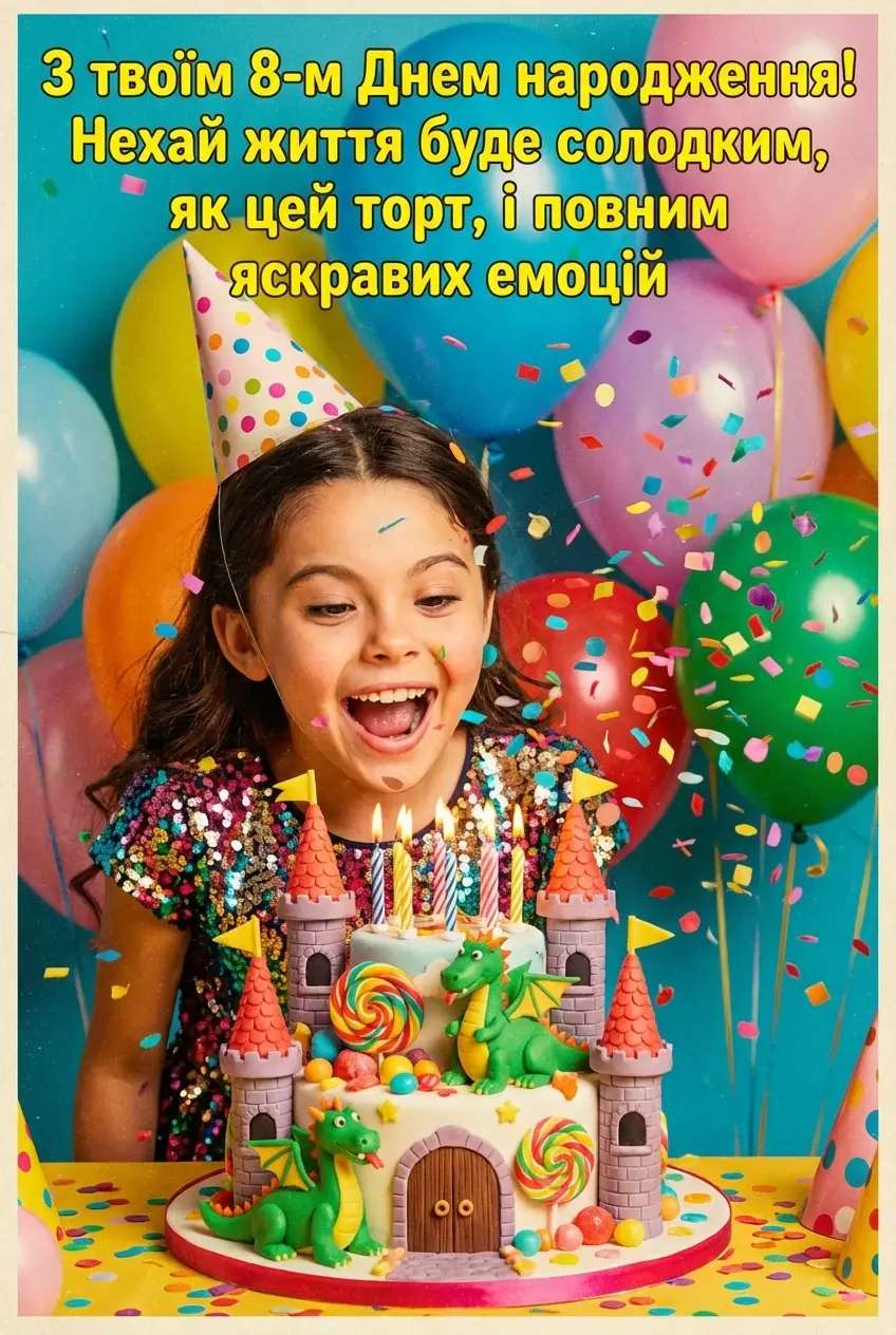 привітання з днем народження для дівчинки 8 років