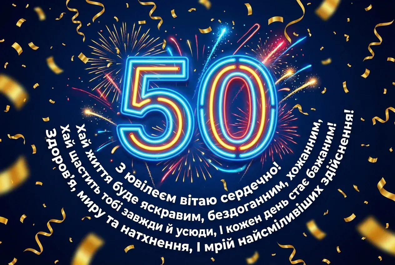 вітаю з ювілеєм 50 років