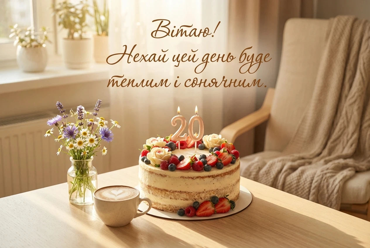 з днем народження дівчині 20 років
