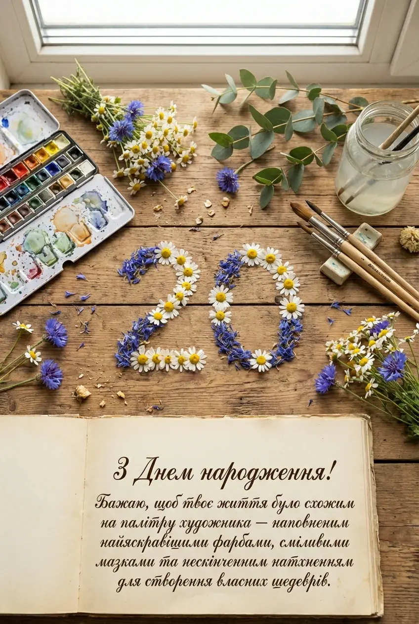 з днем народження дівчині 20 років