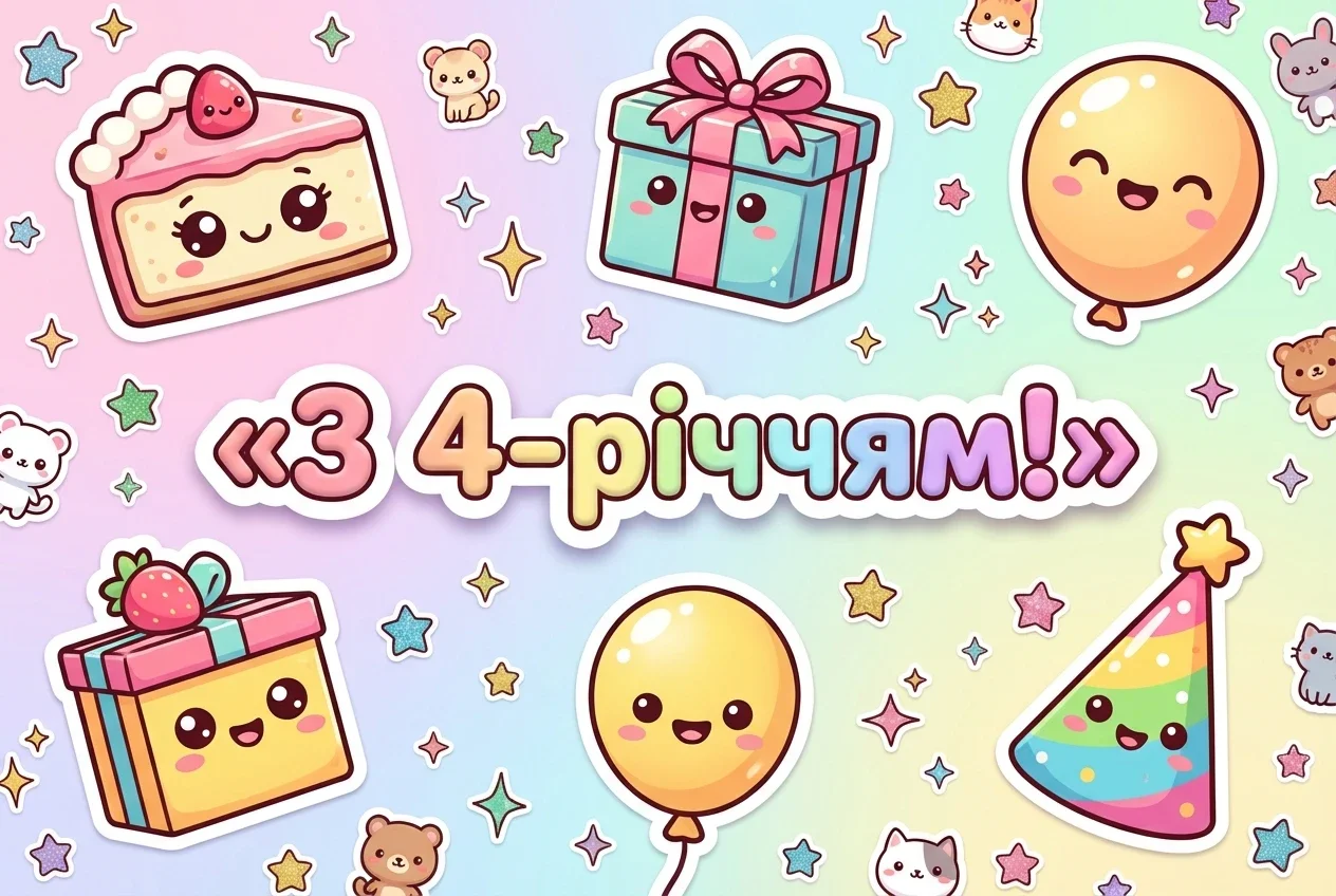 4 роки з днем народження