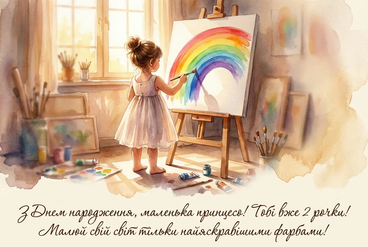 з днем народження 2 роки дівчинці