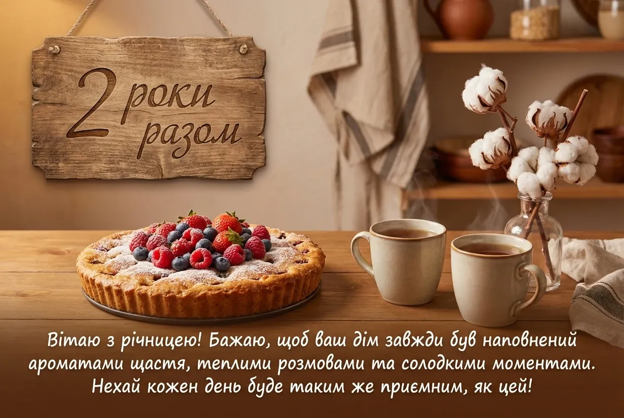 вітання 2 роки весілля