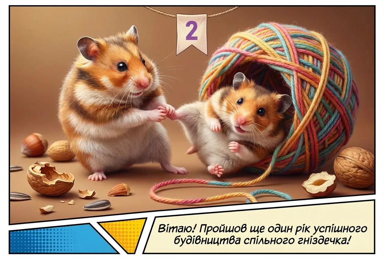 вітання 2 роки весілля