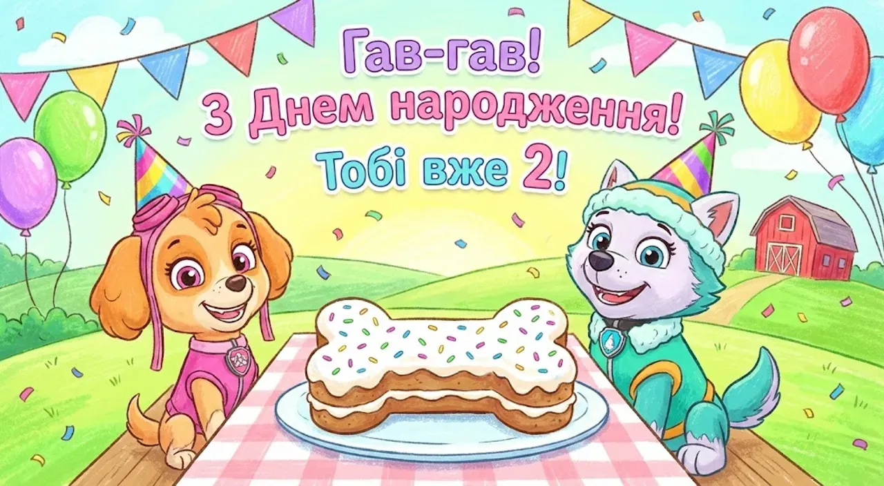 Привітання з днем народження дівчинці на 2 роки