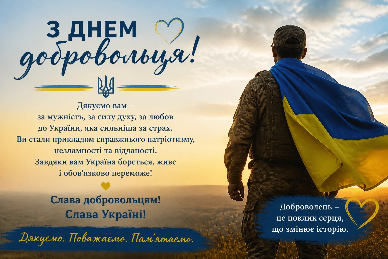 Привітання на День добровольця Привітання на День добровольця