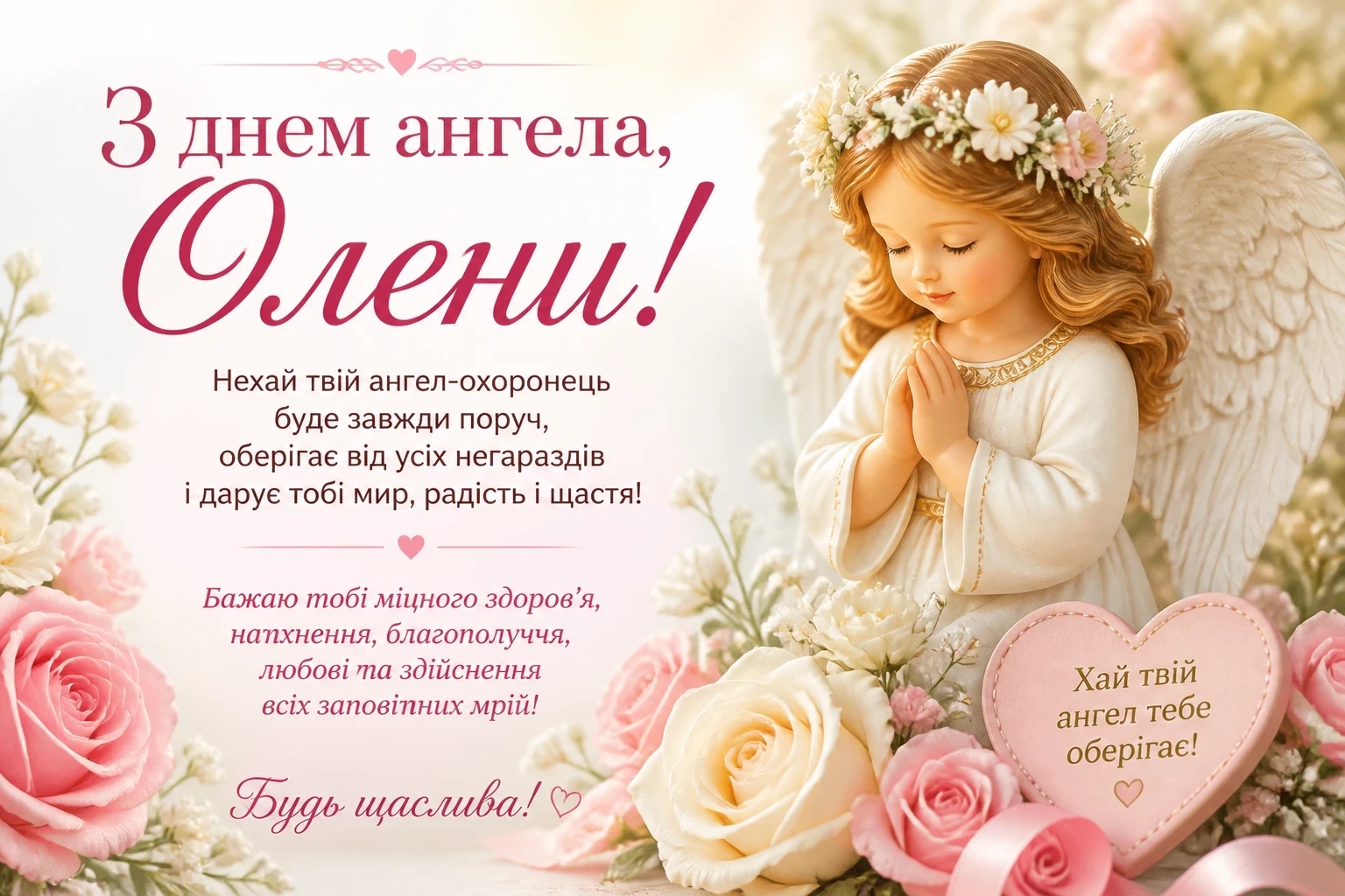Теплі слова привітання для Олени з днем ангела від щирого серця Привітання з днем ангела Олени