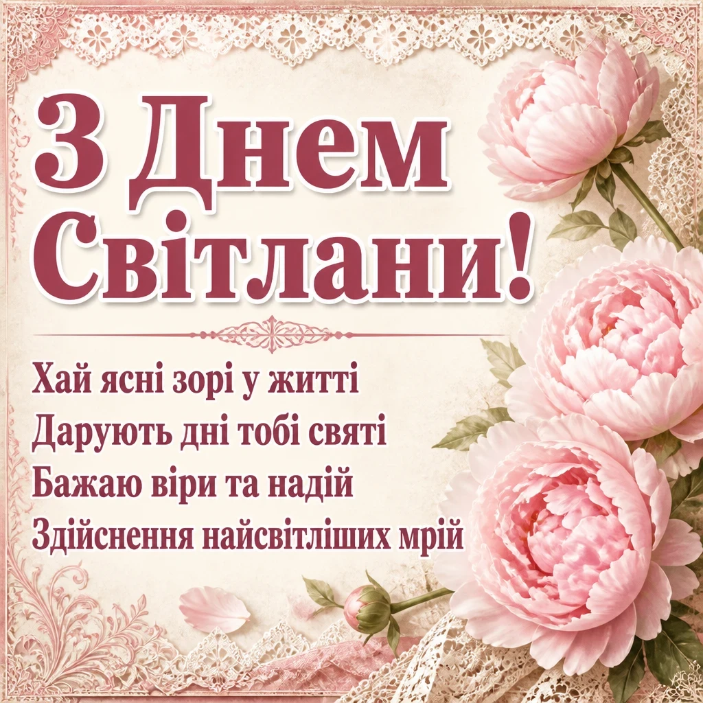 привітання з днем світлани