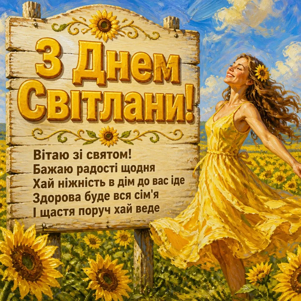 привітання з днем світлани