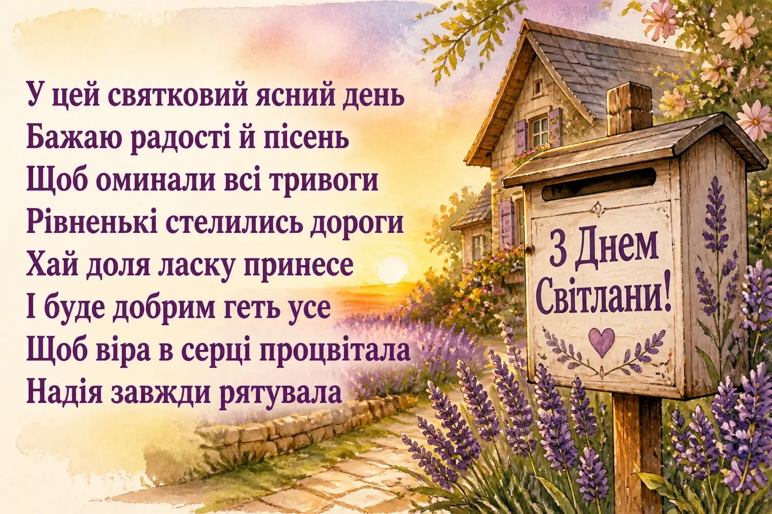 привітання з днем світлани