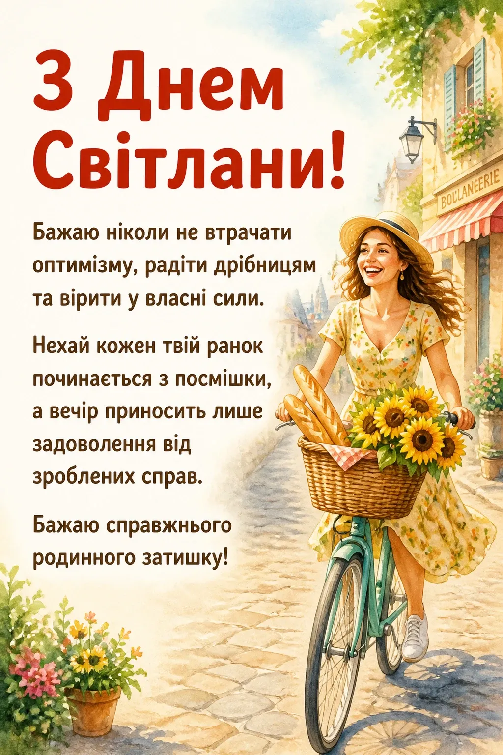 привітання з днем світлани