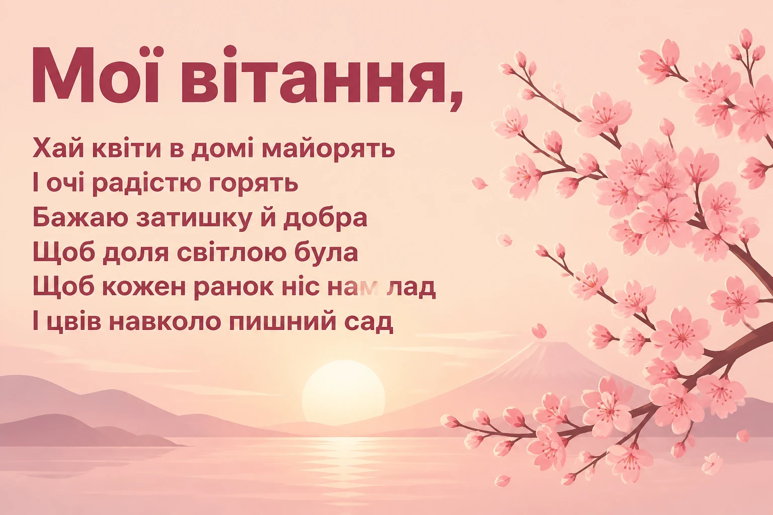 привітання квіти для куми