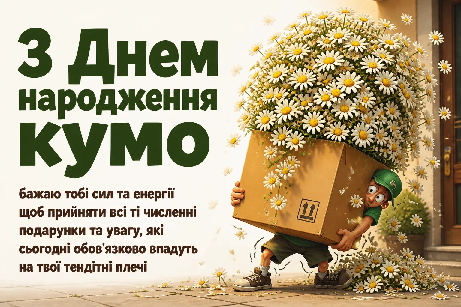 привітання квіти для куми