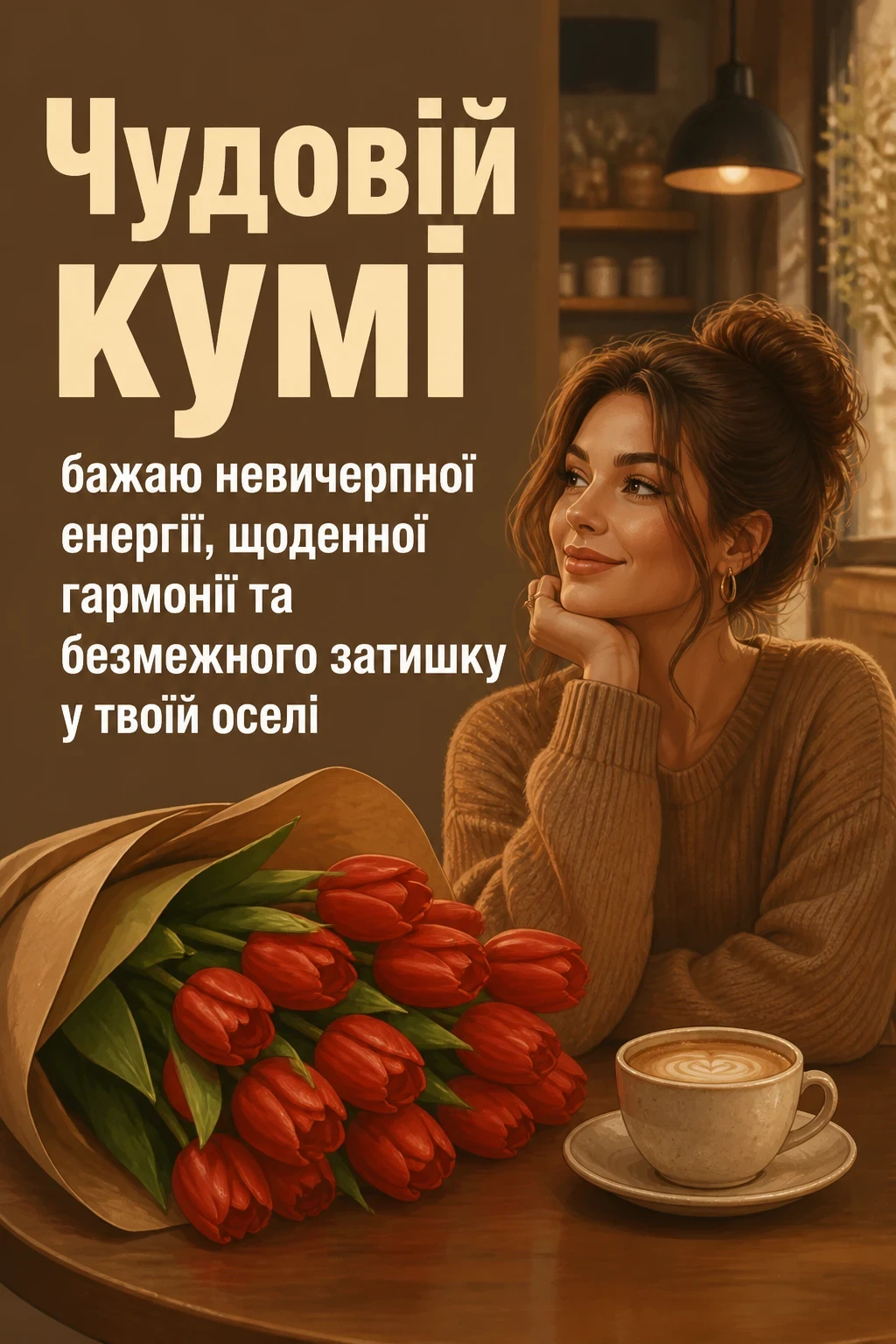привітання квіти для куми