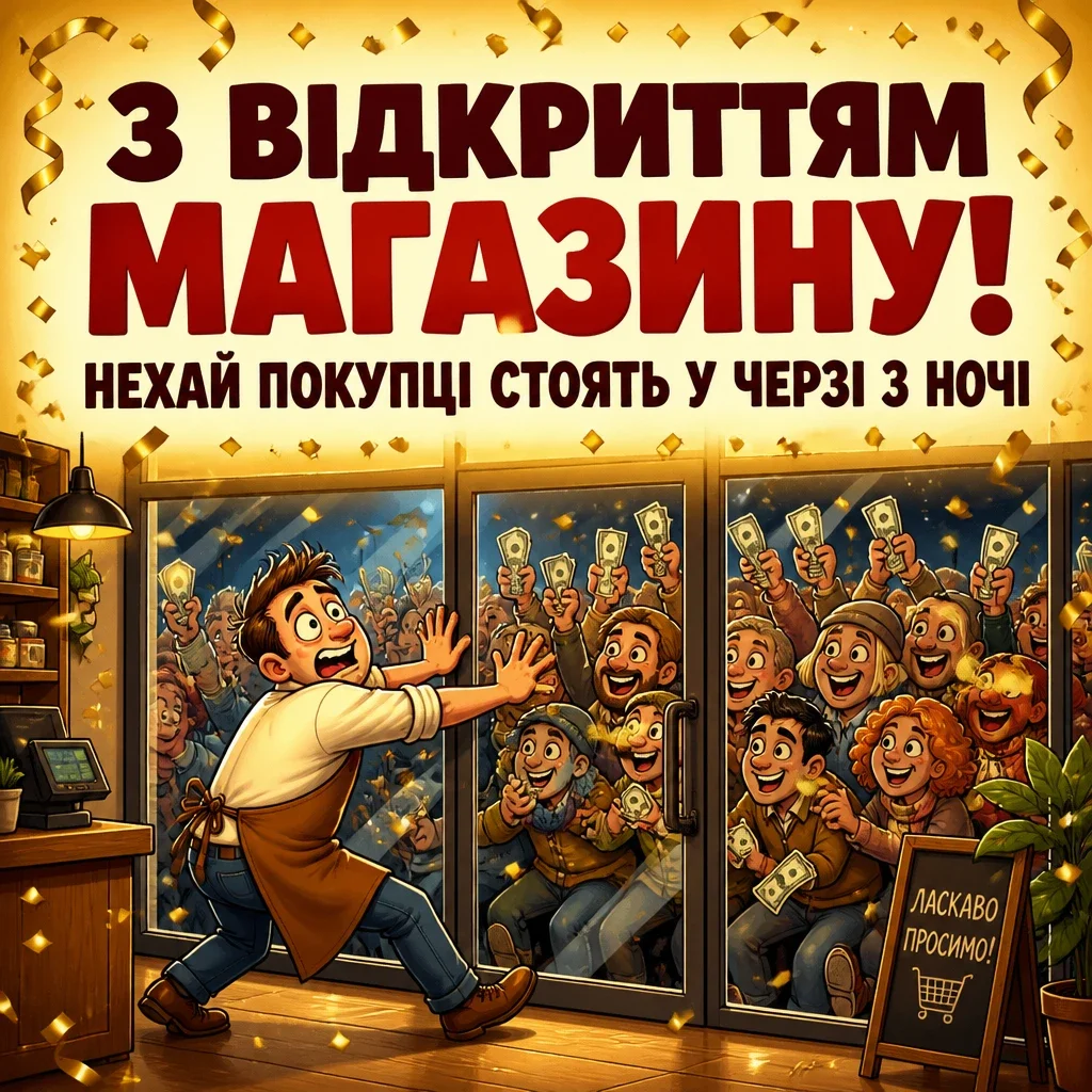 привітання з відкриттям магазину