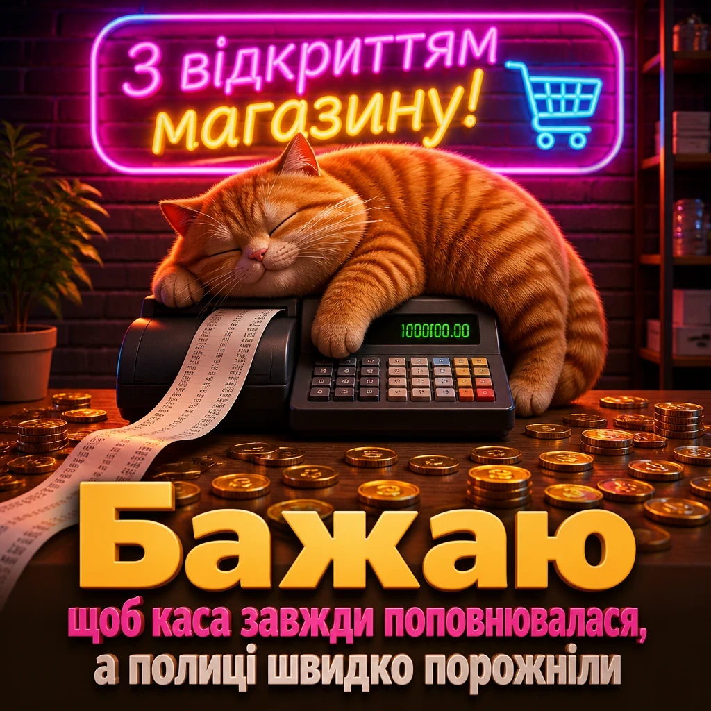 привітання з відкриттям магазину