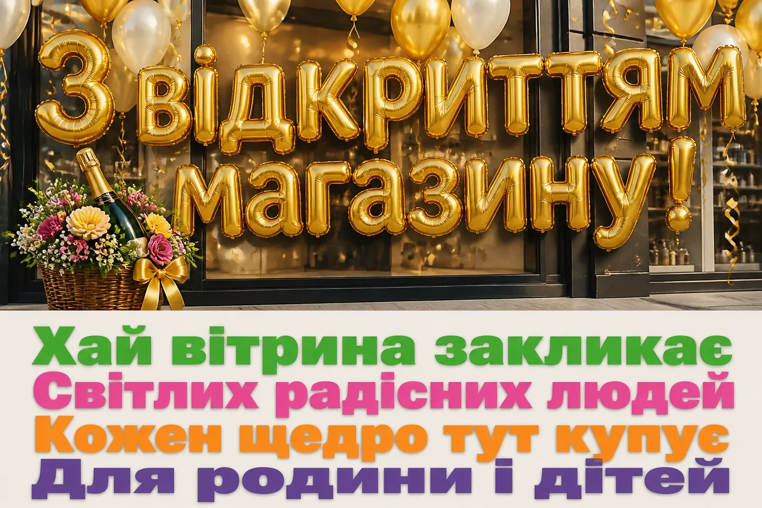 привітання з відкриттям магазину