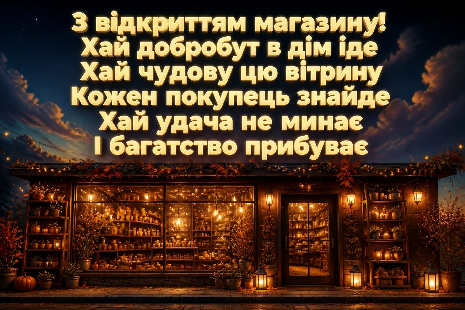 привітання з відкриттям магазину