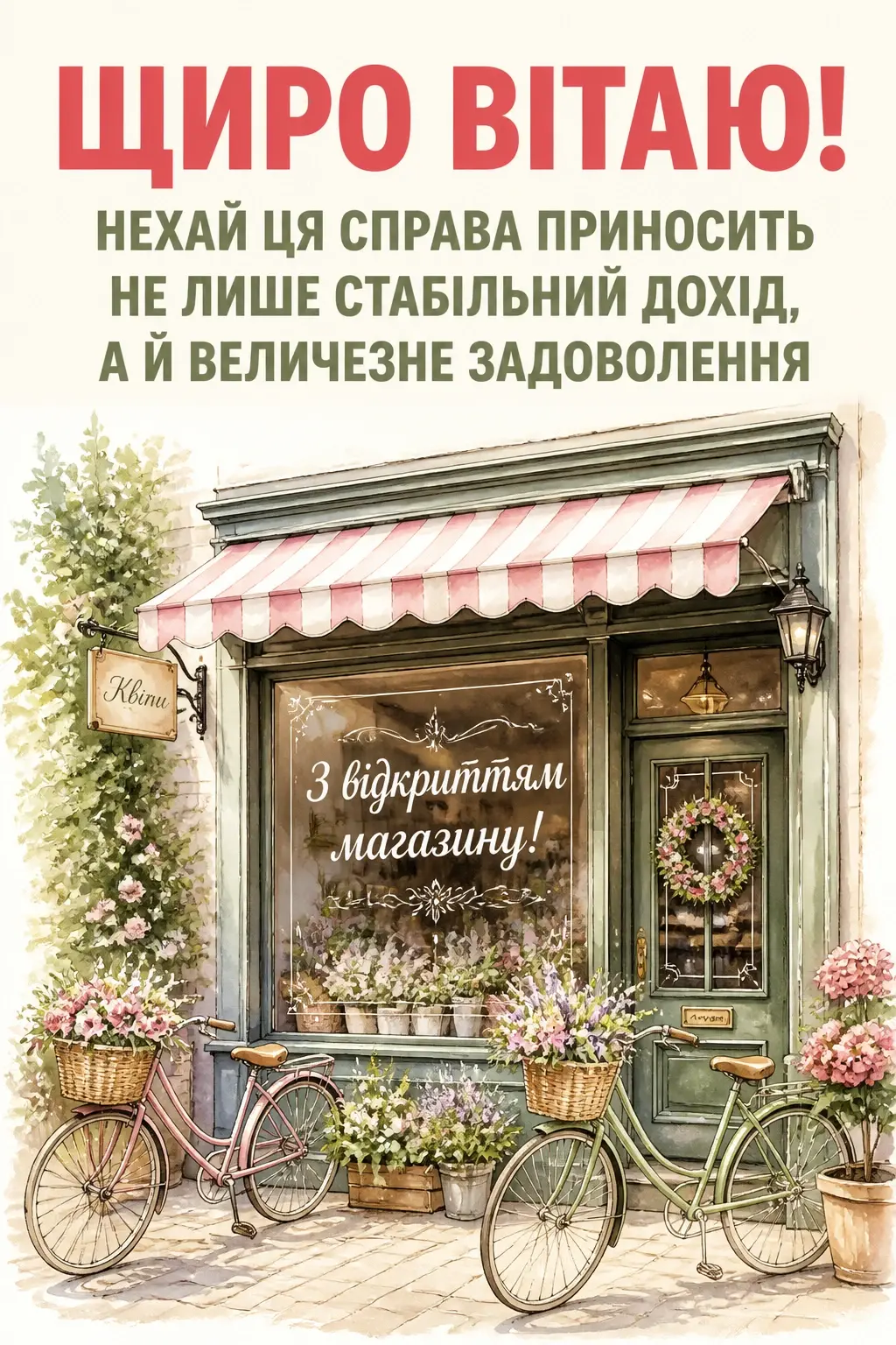 привітання з відкриттям магазину