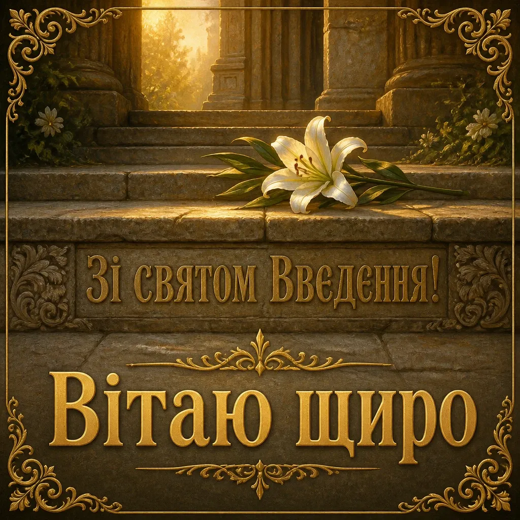 привітання введення в храм пресвятої богородиці