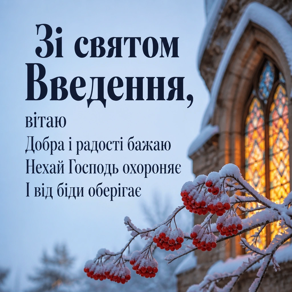 привітання введення в храм пресвятої богородиці
