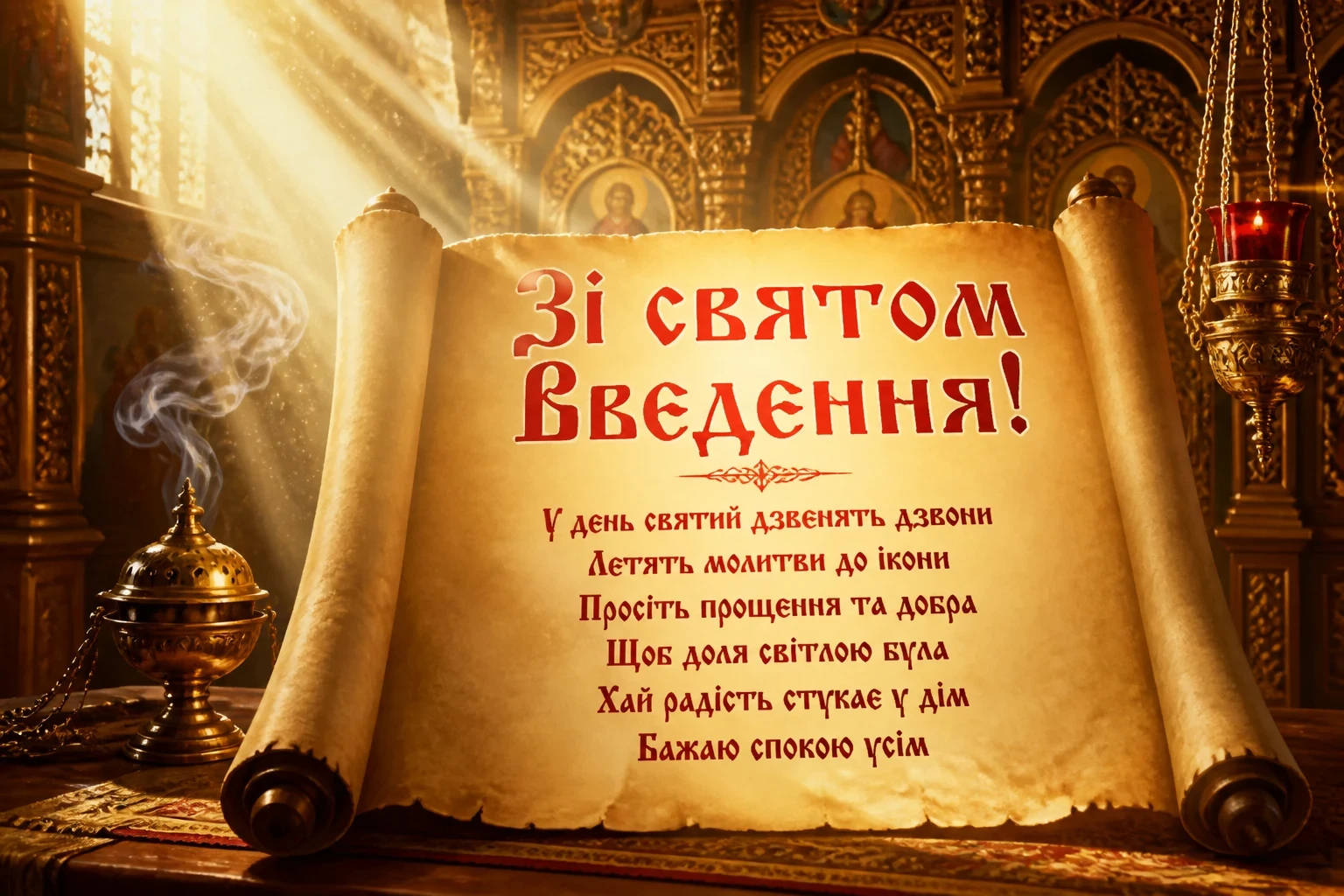 привітання введення в храм пресвятої богородиці