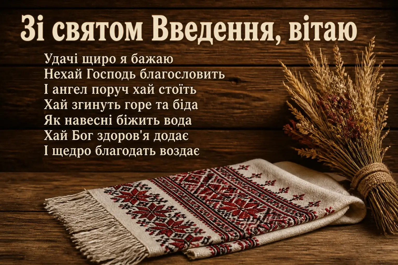 привітання введення в храм пресвятої богородиці
