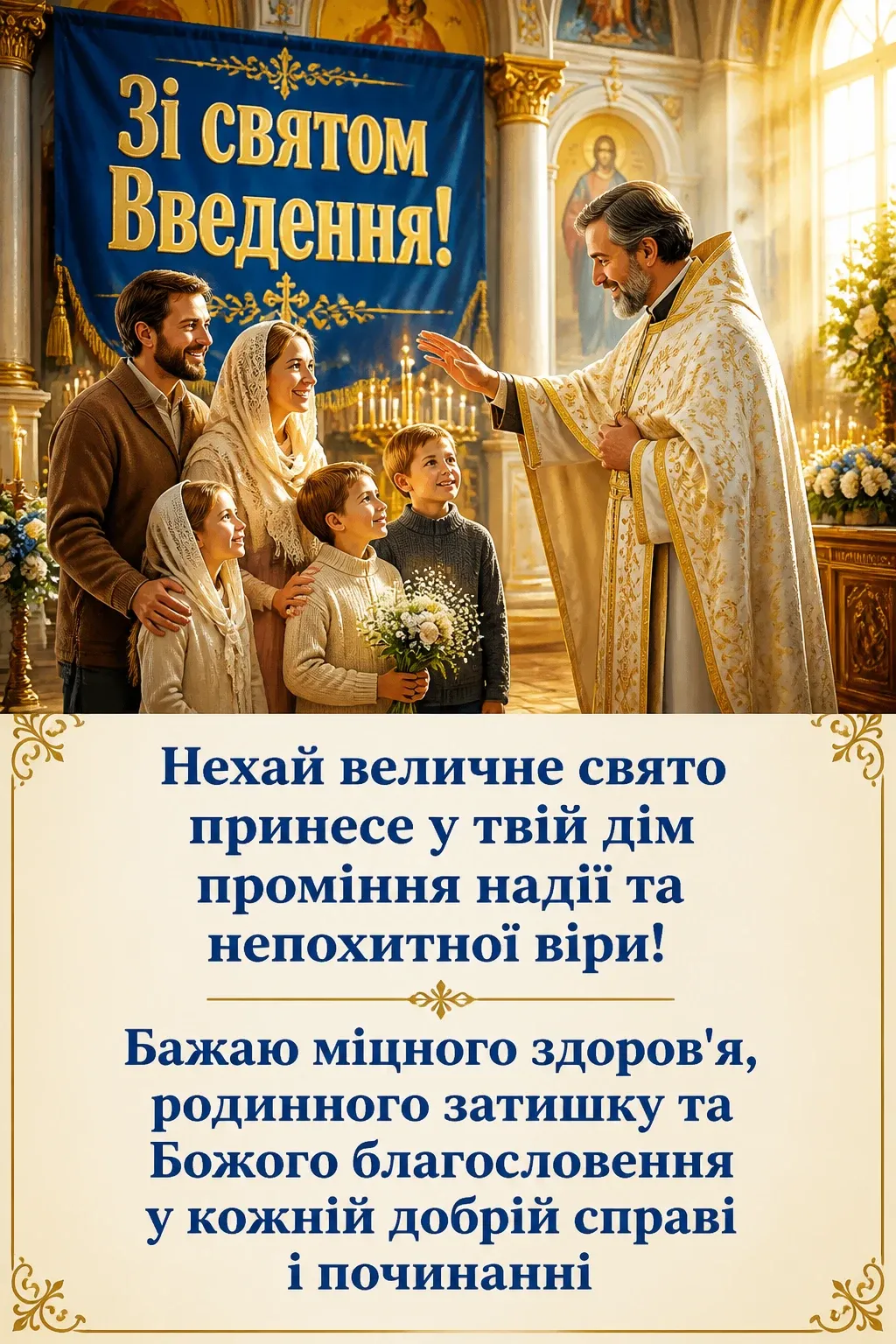привітання введення в храм пресвятої богородиці