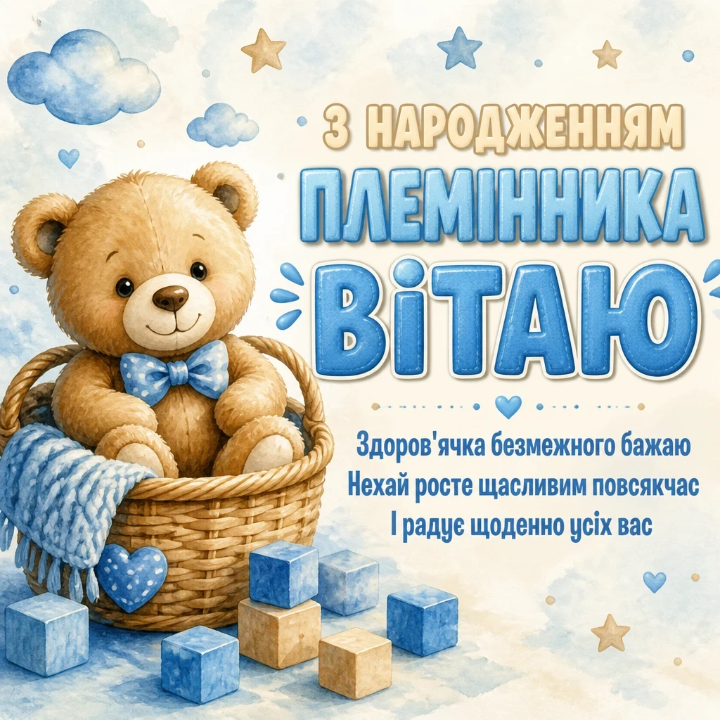 привітання з народженням племінника