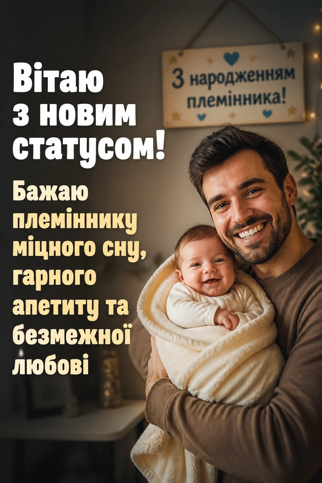 привітання з народженням племінника