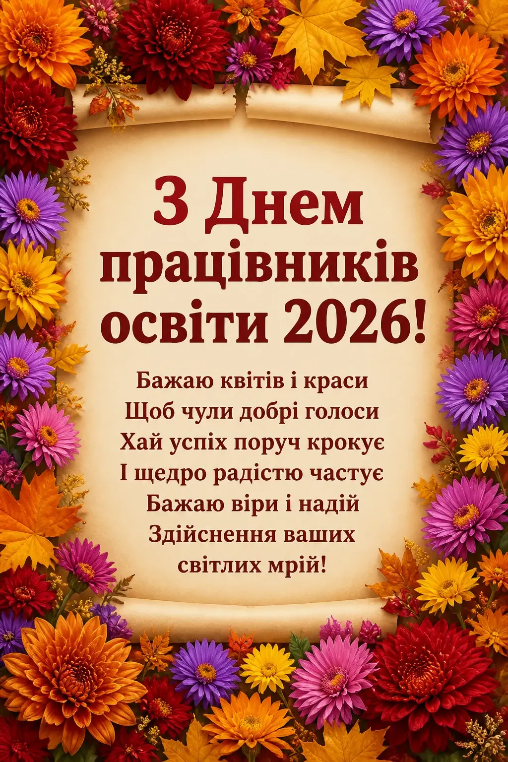 з днем працівників освіти 2026 привітання