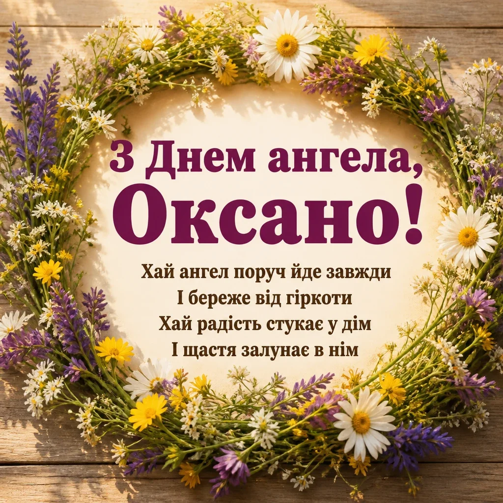 з днем ангела оксана